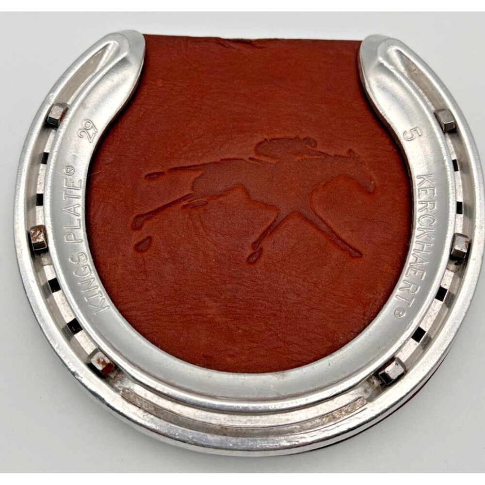 Clayton & Crume Horseshoe Leather Coaster Keeneland Horse Racing